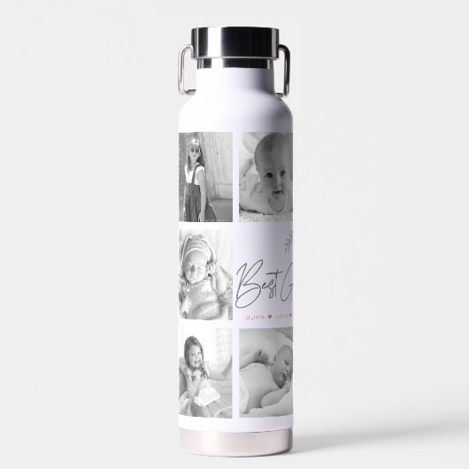 Best Grandma Ever Modern Script 10 Photo Collage Waterfles (Voorkant)