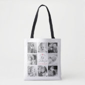 Best Grandma Ever Modern Script 8 Photo Collage Tote Bag (Voorkant)