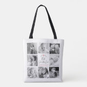 Best Grandma Ever Modern Script 8 Photo Collage Tote Bag (Achterkant)