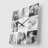 Best Grandma Ever Modern Script 8 Photo Collage Vierkante Klok (Hoek)