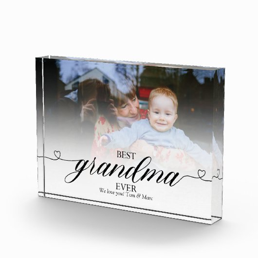 Best Grandma Ever Modern Trendy Script Love Gifts Fotoblokken (Rechts)