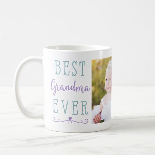 Best Grandma Ever Paars Blauwgroen - Aangepaste fo Koffiemok (Links)