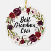 Best Grandma Ever Personalized Ornament (Voorkant)