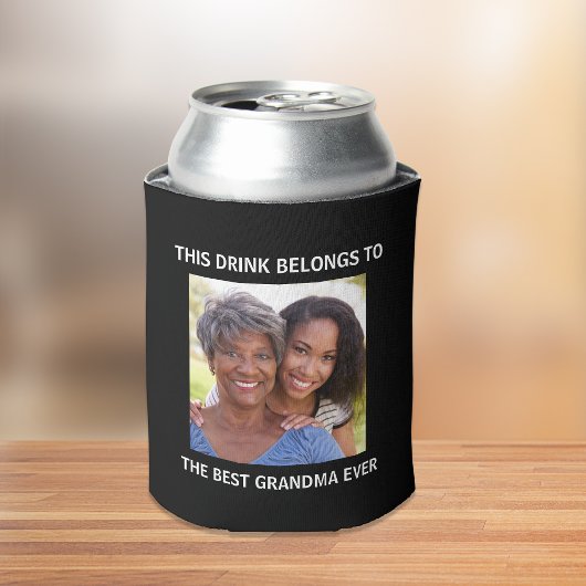 Best Grandma Ever Persoonlijke foto Black Blikjeskoeler
