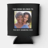 Best Grandma Ever Persoonlijke foto Black Blikjeskoeler (Voorkant)