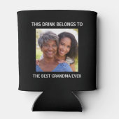 Best Grandma Ever Persoonlijke foto Black Blikjeskoeler (Achterkant)
