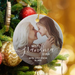 Best Grandma Ever Persoonlijke foto Keramisch Ornament<br><div class="desc">Gift de beste oma ooit een aangepaste ornament dit vakantieseizoen. Creëer uw eigen gepersonaliseerde kerstversiering inclusief uw eigen foto en bericht.</div>