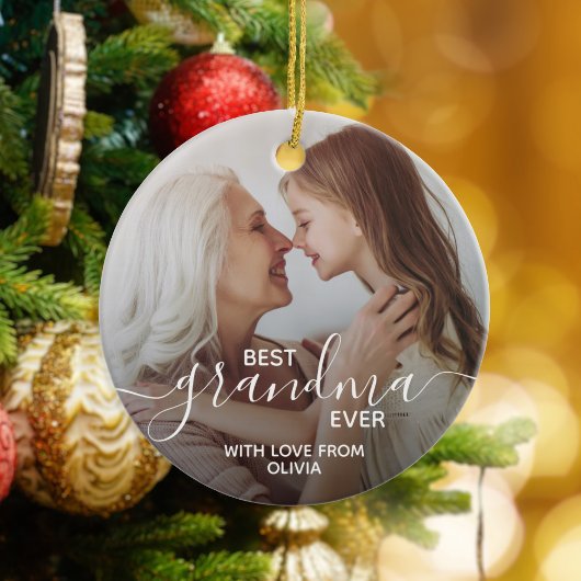 Best Grandma Ever Persoonlijke foto Keramisch Ornament