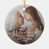 Best Grandma Ever Persoonlijke foto Keramisch Ornament (Voorkant)
