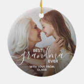 Best Grandma Ever Persoonlijke foto Keramisch Ornament (Achterkant)