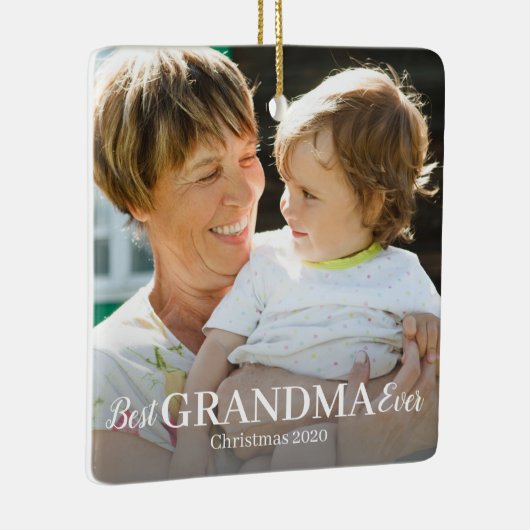 Best GRANDMA Ever Photo Ceramic Ornament (Rechts)