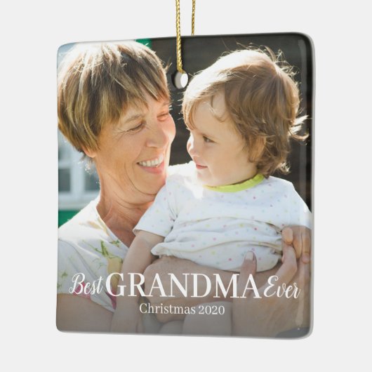 Best GRANDMA Ever Photo Ceramic Ornament (Links)