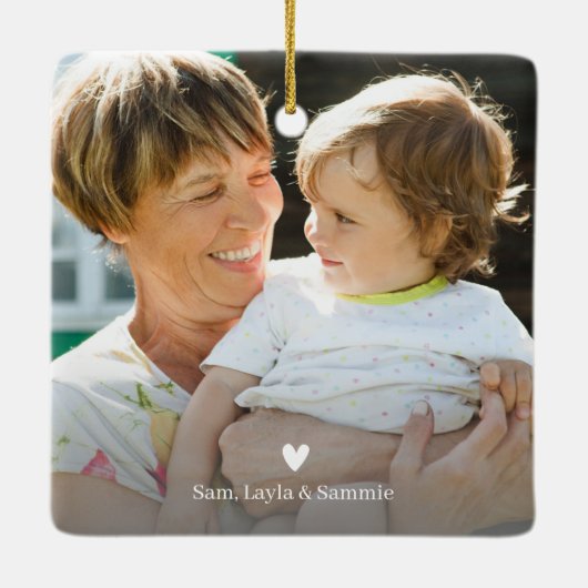 Best GRANDMA Ever Photo Ceramic Ornament (Achterkant)