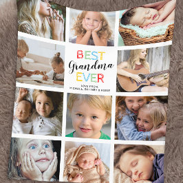 Best Grandma Ever Photo Collage Fleece Deken