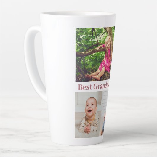 Best Grandma Ever Photo Collage Latte Mok (Linkerhoek)