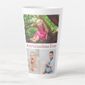 Best Grandma Ever Photo Collage Latte Mok (Voorkant)