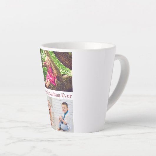 Best Grandma Ever Photo Collage Latte Mok (Rechterhoek)