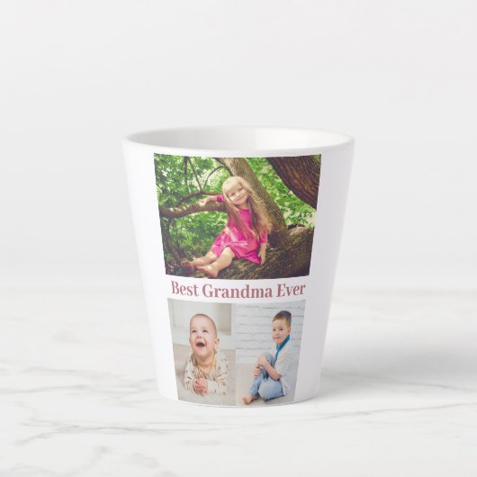 Best Grandma Ever Photo Collage Latte Mok (Voorkant)