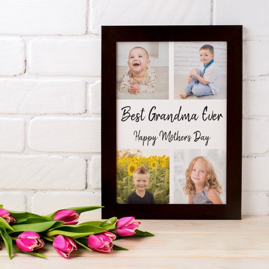 Best Grandma Ever Photo Collage Moederdag Card Kaart