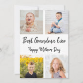 Best Grandma Ever Photo Collage Moederdag Card Kaart (Voorkant)