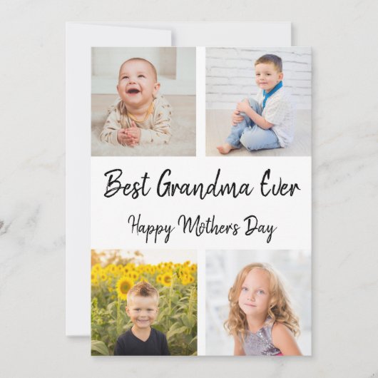 Best Grandma Ever Photo Collage Moederdag Card Kaart (Voorkant)