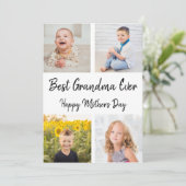 Best Grandma Ever Photo Collage Moederdag Card Kaart (Staand voorkant)
