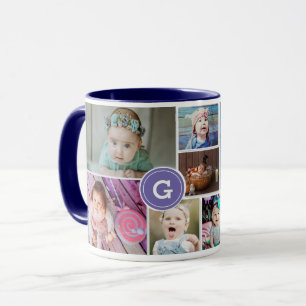 Best Grandma Ever Photo Collage Monogram Mok
