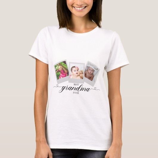 Best Grandma Ever Photo Collage Personised Cute T-shirt (Voorkant)