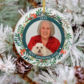 Best Grandma Ever Photo Elegant kerstFloral Keramisch Ornament