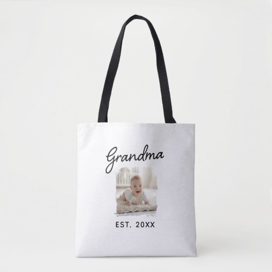 Best Grandma Ever Photo Est. Year  Tote Bag (Voorkant)