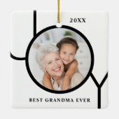 Best Grandma Ever Photo Kerstmis Keramisch Ornament (Achterkant)