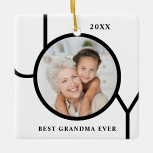 Best Grandma Ever Photo Kerstmis Keramisch Ornament