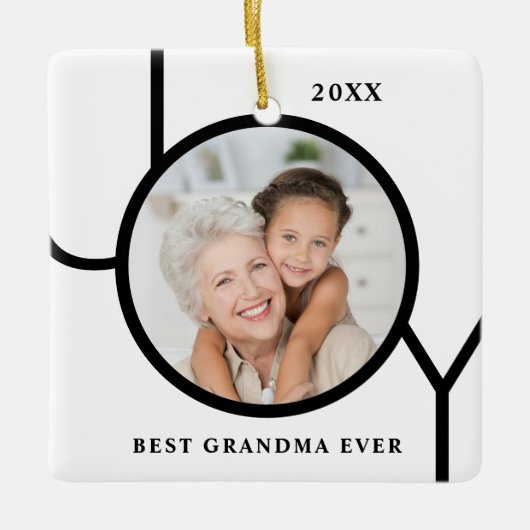 Best Grandma Ever Photo Kerstmis Keramisch Ornament (Voorkant)