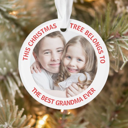 Best Grandma Ever Photo Ornament (Boom)