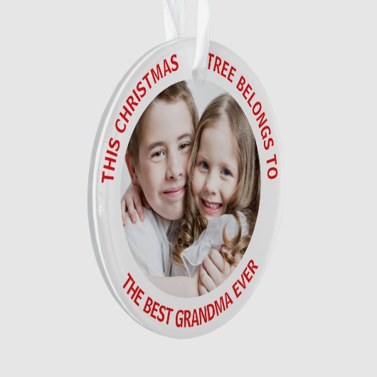 Best Grandma Ever Photo Ornament (voorkant)