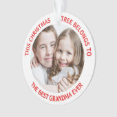 Best Grandma Ever Photo Ornament (voorkant)
