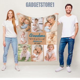 Best Grandma Ever Photo | Personalized Grandparent Fleece Deken