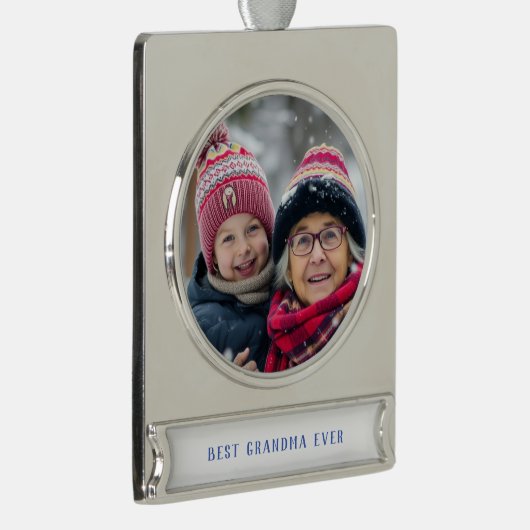 Best Grandma Ever Photo Verzilverd Banner Ornament (Rechts)