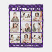Best Grandma Ever Pset Custom 9 Fotogrootmoeder Fleece Deken (Voorkant)