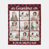 Best Grandma Ever Red Buffalo Pset Photo Collage Fleece Deken (Voorkant)