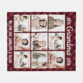 Best Grandma Ever Red Buffalo Pset Photo Collage Fleece Deken (Voorkant (Horizontaal))