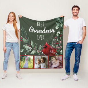 Best Grandma Ever  Red Cardinale Fotografie Fleece Deken