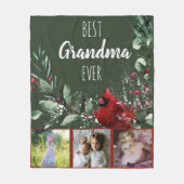 Best Grandma Ever  Red Cardinale Fotografie Fleece Deken (Voorkant)