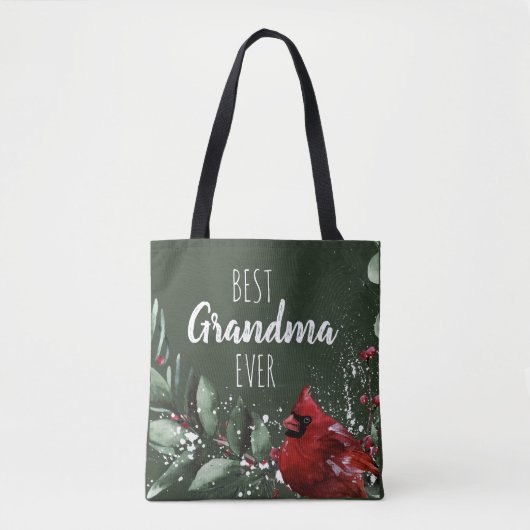 Best Grandma Ever  Red Cardinale Fotografie Tote Bag (Voorkant)