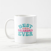 Best Grandma Ever Retro Blue en Roze koffie Mok (Links)