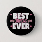 Best Grandma Ever - Roze Cherry Blossom Ronde Button 5,7 Cm (Voorkant)