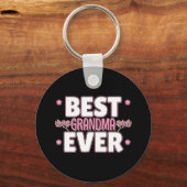 Best Grandma Ever - Roze Cherry Blossom Sleutelhanger (Voorkant)