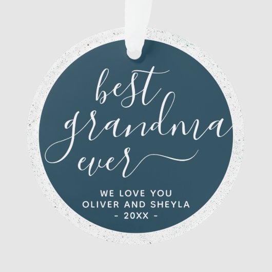 Best Grandma Ever Script Photo on Back Keepslag Ornament (voorkant)