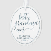 Best Grandma Ever Script Photo on Back Keepslag Ornament (voorkant)