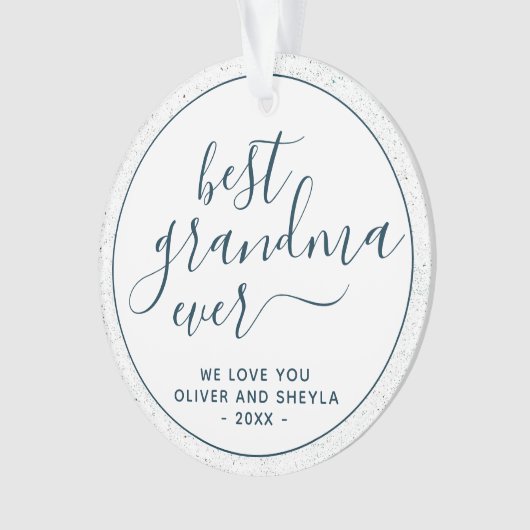 Best Grandma Ever Script Photo on Back Keepslag Ornament (voorkant)